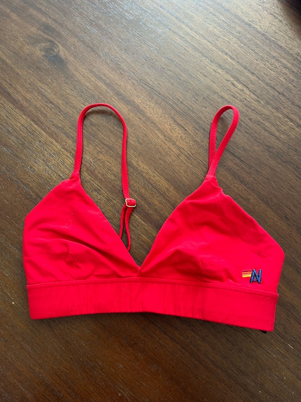 Like New Aviator Nation Women's Triangle Adjustable Sports Bra Red XS